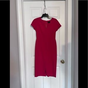 Pink Scallop Neckline Cocktail Dress